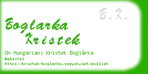 boglarka kristek business card